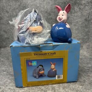 Treasure Craft Disney Winnie the Pooh Salt Pepper Shakers Set Piglet Eeyore NEW